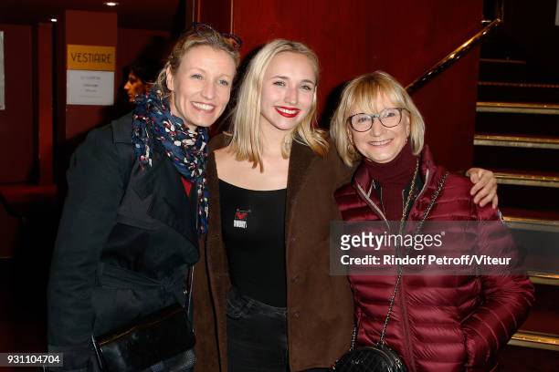 Alexandra Lamy, her Daughter Chloe Jouannet and her Mother Michele Lamy attend "Les Monologues du Vagin" during 'Paroles Citoyennes, 10 shows to...