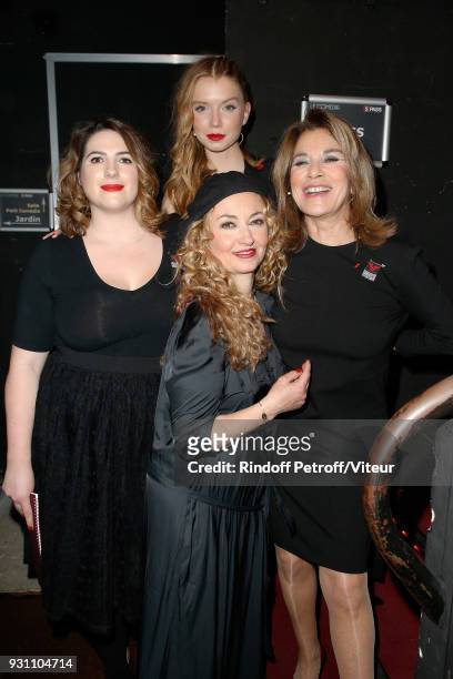 Charlotte Gaccio, Christelle Chollet, Eden Ducourant and Nicole Calfan at Le Comedia on March 12, 2018 in Paris, France.