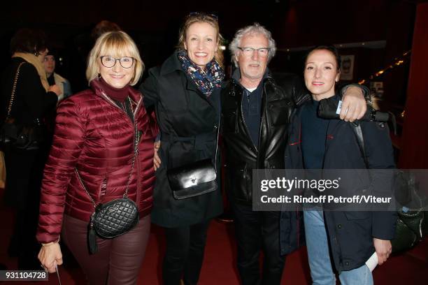 Michele Lamy, Alexandra Lamy, Michel Lamy and Audrey Lamy attend "Les Monologues du Vagin" during 'Paroles Citoyennes, 10 shows to wonder about the...