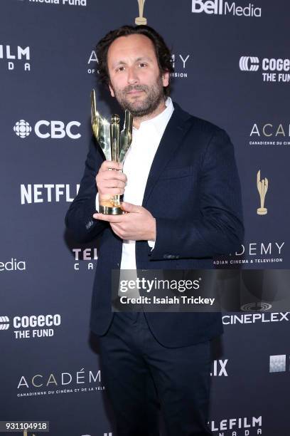 Nicolas Bolduc poses in the press room at the 2018 Canadian Screen Awards at Sony Centre for the Performing Arts on March 11, 2018 in Toronto, Canada.