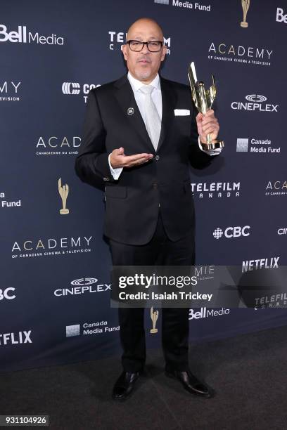 Clark Johnson poses in the press room at the 2018 Canadian Screen Awards at Sony Centre for the Performing Arts on March 11, 2018 in Toronto, Canada.