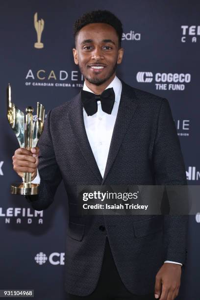 Nabil Rajo poses in the press room at the 2018 Canadian Screen Awards at Sony Centre for the Performing Arts on March 11, 2018 in Toronto, Canada.