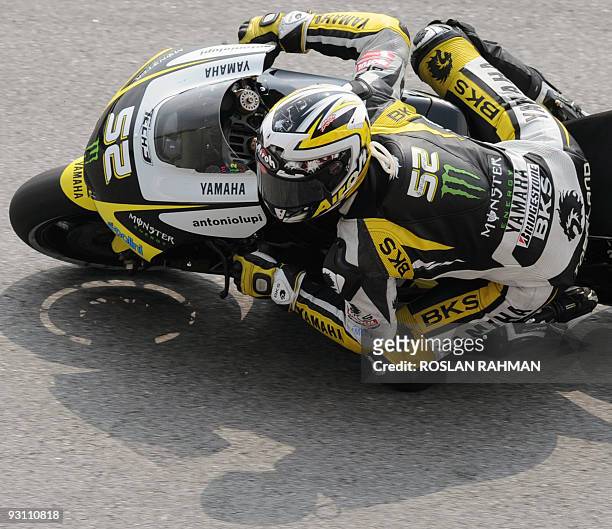 Britain's James Toseland of Monster Yamaha rides during a second free practice session ahead of the Malaysian Motocycle Grand Prix at the Sepang...
