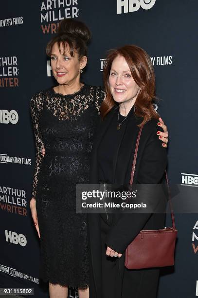 Director, Arthur Miller: Writer, Rebecca Miller and actress Julianne Moore attend the "Arthur Miller: Writer" New York Screening at the Celeste...