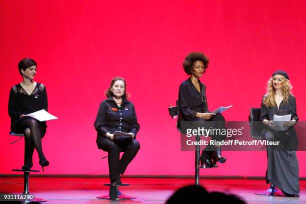 Sandrine Rousseau, Catherine Arditi, Rachel Khan and Christelle Chollet perform in "Les Monologues du Vagin - The Vagina Monologues" during "Paroles...