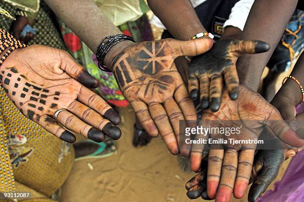 henna decorations for tabaski - eid al adha stock pictures, royalty-free photos & images