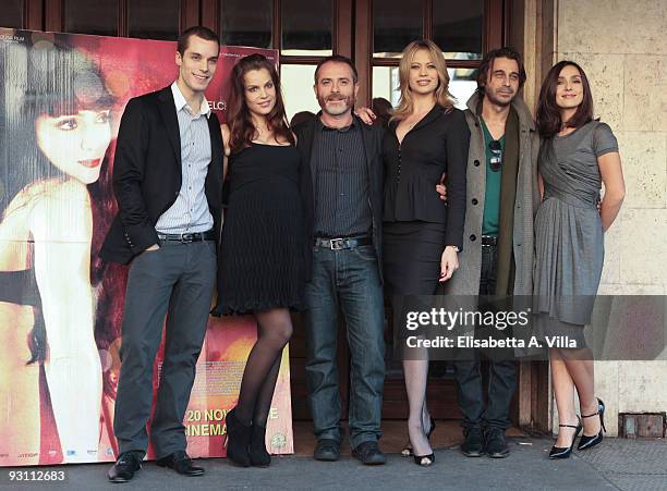 Lorenzo Balducci, Micaela Ramazzotti, director Luciano Melchionna, Anna Falchi, Jordi Molla and Ambra Angiolini attend "Ce N'e Per Tutti" photocall...