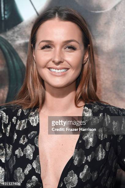 Camilla Luddington attends the premiere of Warner Bros. Pictures' "Tomb Raider" at TCL Chinese Theatre on March 12, 2018 in Hollywood, California.