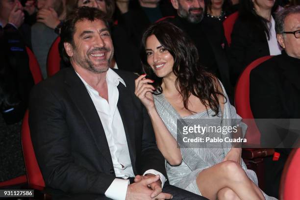 Javier Bardem and Penelope Cruz attend the 'Union de Actores' awards gala at Circo Price theater on March 12, 2018 in Madrid, Spain.