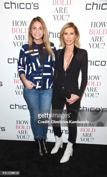 Personalities Heather Thomson and Carole Radziwill attend Chico's #HowBoldAreYou NYC Event at Joe's Pub on March 12, 2018 in New York City.