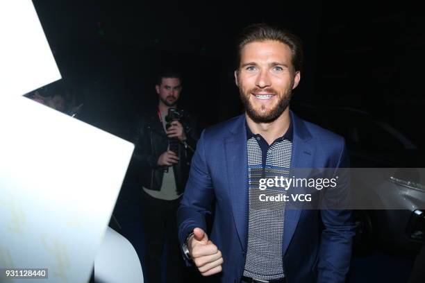 American actor Scott Eastwood attends the premiere of film 'Pacific Rim: Uprising' on March 12, 2018 in Beijing, China.