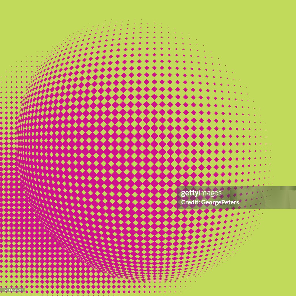 Line Art Vector Of A High Key Sphere With Halftone Pattern High-Res ...