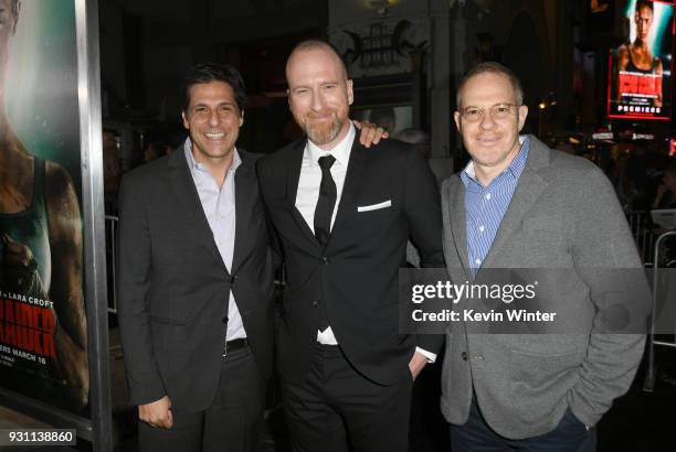 President of Metro-Goldwyn-Mayer Jonathan Glickman, Roar Uthaug, and Toby Emmerich, President and Chief Content Officer, Warner Bros. Pictures Group...