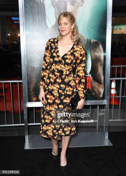 Georgia King attends the premiere of Warner Bros. Pictures' "Tomb Raider" at TCL Chinese Theatre on March 12, 2018 in Hollywood, California.