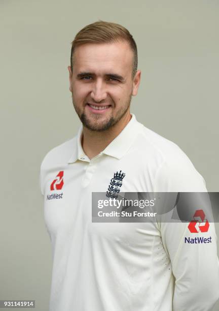 England player Liam Livingstone pictured during England nets ahead of their first warm up match at Seddon Park on March 13, 2018 in Hamilton, New...