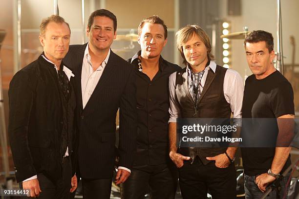 Gary Kemp, Tony Hadley, Martin Kemp, Steve Norman and John Keeble of Spandau Ballet film the video for their new single Once More on October 7, 2009...