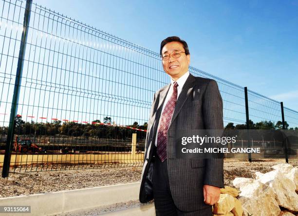 General director of International Thermonuclear Experimental Reactor , Japanese Kanama Ikeda, poses on November 12 in front of the headquarters in...