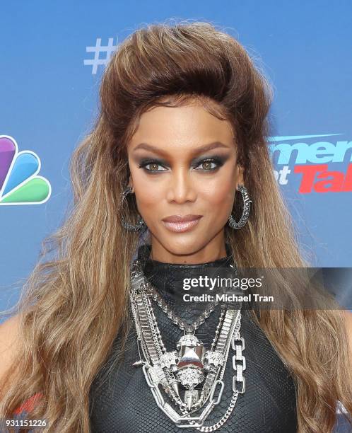 Tyra Banks arrives at "America's Got Talent" season 13 event held at Pasadena Civic Auditorium on March 12, 2018 in Pasadena, California.