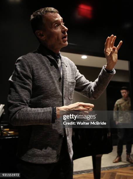 Composers Andrew Lippa and Matt Gould attends The Dramatists Guild Foundation Salon with Matt Gould on March 12, 2018 at StellarTower in New York...