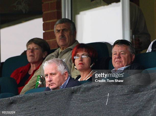 Former England coach Duncan Fletcher watches the match with Match Referee Mike Proctor during the One Day Tour Match between South Africa A and...