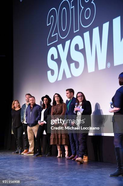 Cast and crew of "6 Balloons" take part in a Q&A following the premiere during the 2018 SXSW Conference and Festivals at ZACH Theatre at ZACH Theatre...