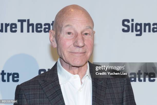 Sir Patrick Stewart attends the Signature Theatre 2018 Gala at Signature Theatre Company's The Pershing Square Signature Center on March 12, 2018 in...