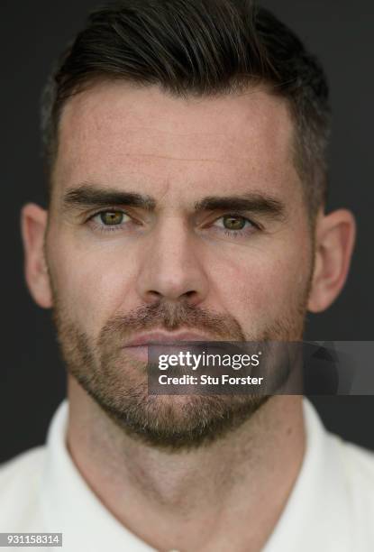 England player James Anderson pictured during England nets ahead of their first warm up match at Seddon Park on March 13, 2018 in Hamilton, New...