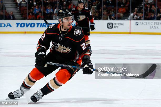 Chris Kelly of the Anaheim Ducks skates during the game against the St. Louis Blues on March 12, 2018 at Honda Center in Anaheim, California.