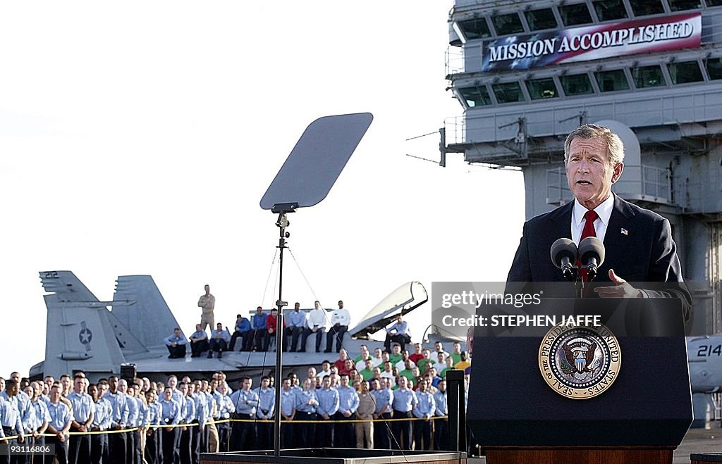 US President George W. Bush addresses th