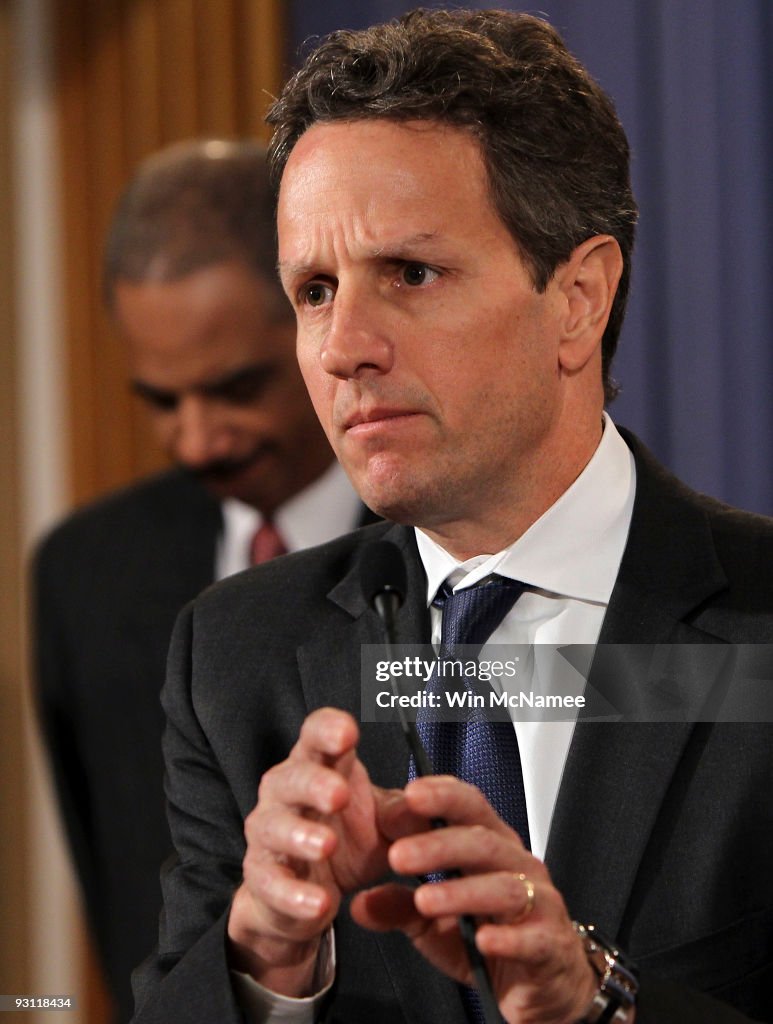 Holder, Geithner And Donovan Discuss Crackdown On Financial Fraud