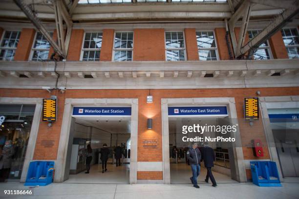 View of London Station on 21 Febrauray 2018. London Waterloo station is one of the central station in the National Rail network in the United...