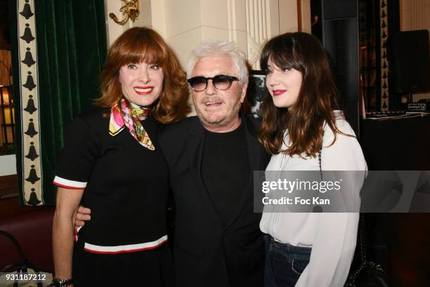 Jill Cerrone, Marc Cerrone and Maora CerroneÊattend Marc Cerrone Exhibition Preview at Deux Magots on March 12, 2018 in Paris, France.