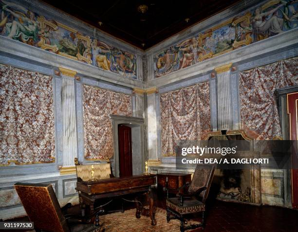 Frescoed room of Villa Cicogna Mozzoni, Bisuschio, Lombardy, Italy, 15th-16th century.