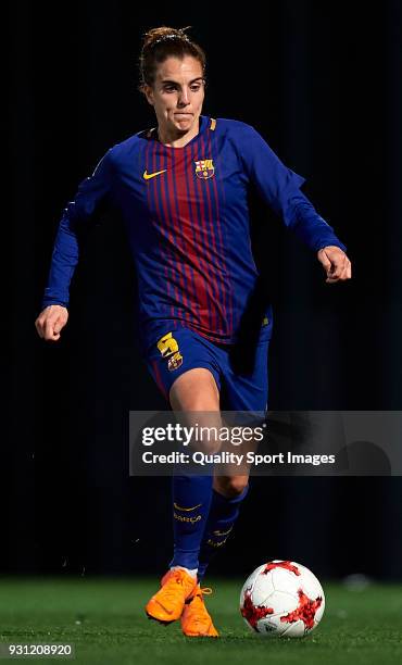 Melanie Serrano of Barcelona runs with the ball during the Liga Femenina match between FC Barcelona Women and Atletico de Madrid Women at Ciutat...