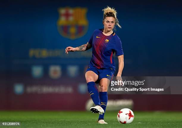 Mapi Leon of Barcelona in action during the Liga Femenina match between FC Barcelona Women and Atletico de Madrid Women at Ciutat Esportiva Joan...