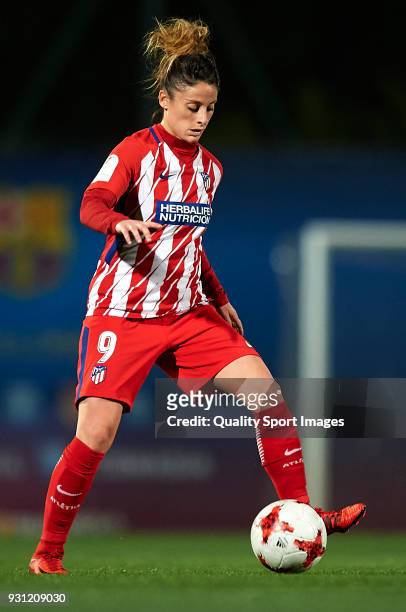 Esther Gonzalez of Atletico de Madrid in action during the Liga Femenina match between FC Barcelona Women and Atletico de Madrid Women at Ciutat...