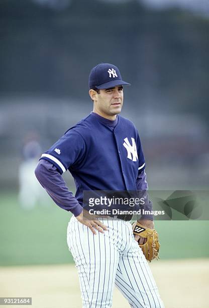 Thirdbaseman Mike Lowell of the New York Yankees during workouts prior to a Spring Training game in March, 1998 at the Yankees' minor league complex...