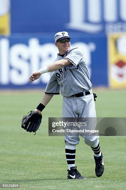 Outfielder Mark Kotsay of the Portland Sea Dogs, Class AA affiliate of the Florida Marlins, warms up prior to a game in May, 1997 against the Bowie...