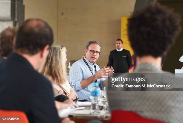 Bobby Allen from MUBI speaks during the working breakfast session "How to Serve Niche Audiences for International Art House Films Beyond Festivals"...