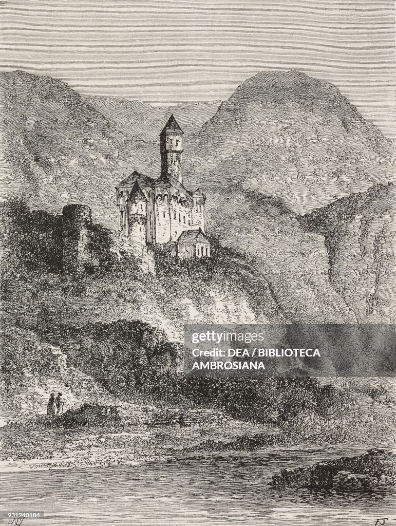 Zwingenberg castle on the Neckar, drawing