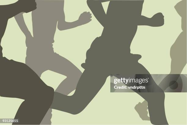 runners - trail runner stock illustrations
