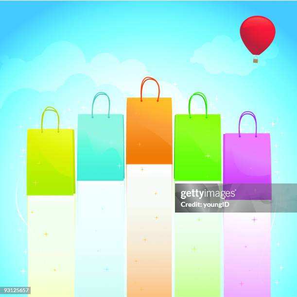 flying formation shopping bags - formation flying stock illustrations