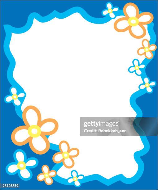 blue flower border - empty queue stock illustrations