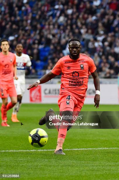 Ismael Diomande of Caen during the Ligue 1 match between Olympique Lyonnais and SM Caen at Parc Olympique on March 11, 2018 in Lyon, .