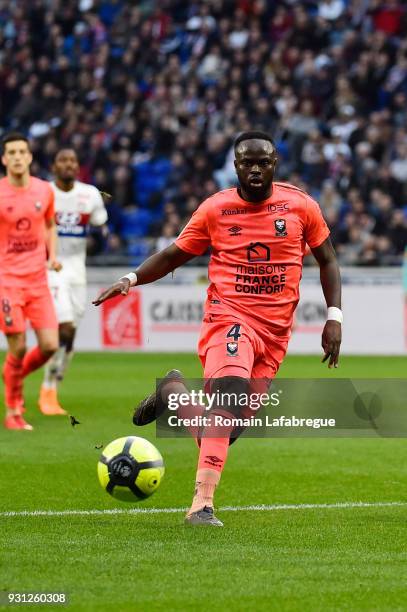 Ismael Diomande of Caen during the Ligue 1 match between Olympique Lyonnais and SM Caen at Parc Olympique on March 11, 2018 in Lyon, .