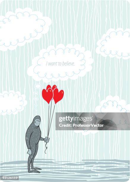 ilustrações de stock, clip art, desenhos animados e ícones de solitário senhor pé grande - zona de sasquatch