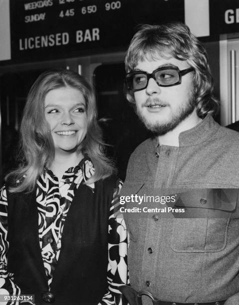 Actors Janet Key and Hywel Bennett , stars of the British comedy film 'Percy', arrive at the ABC1 Cinema in Shaftesbury Avenue, London, for the...