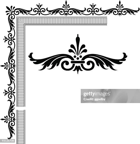 scrolled frame design (vector) - western frame stock illustrations