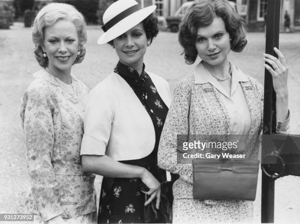 From left to right, actresses Connie Booth, Francesca Annis and Madeline Smith during the filming of LWT television drama 'Why Didn't They Ask...