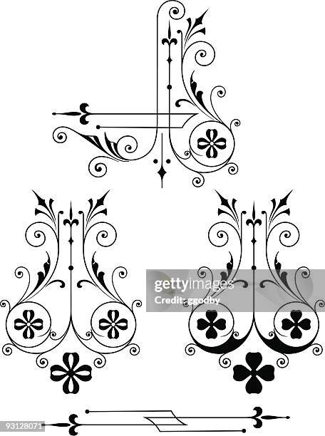 vector victorian scrolls - victorian pattern background stock illustrations